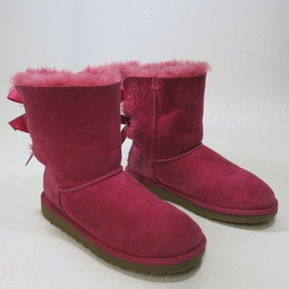 UGG Bailey Bow Classic Short Winter Boots Shoes Australia Footwear Kids Sz 4